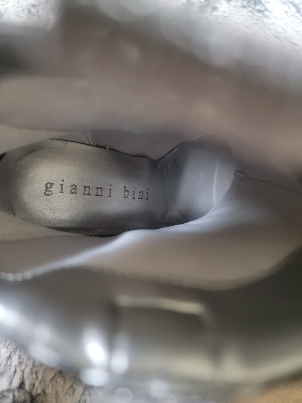 Gianni Bini Sparkling Silver Western Ankle Boots Sz 9 - Picture 6 of 8
